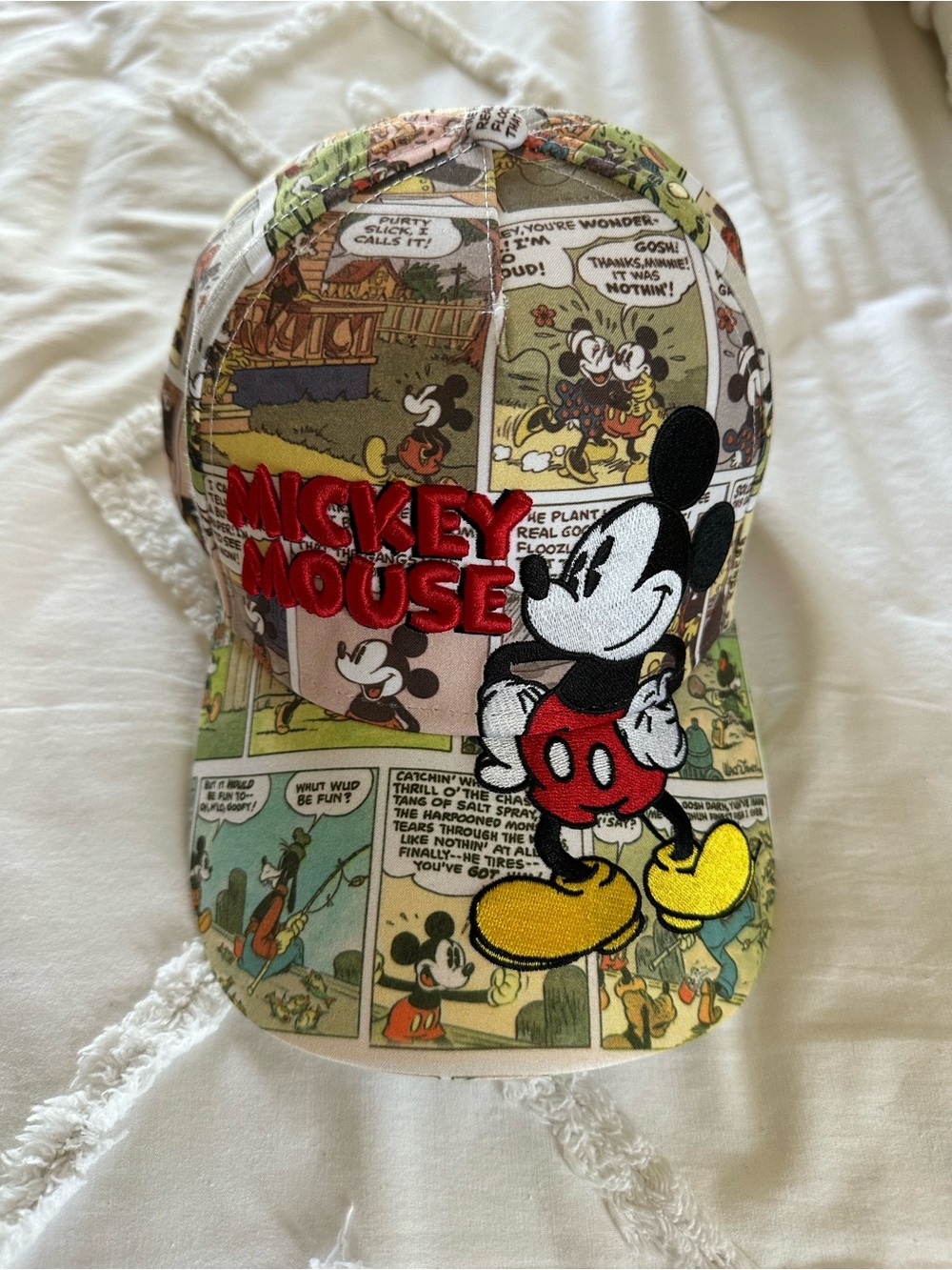 Mickey Mouse Comic Print Baseball Cap - Multicolor